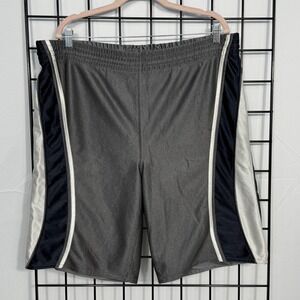 Y2K Champs Sports Reversible Baggy Basketball Shorts‎ Mens XL Gray Satin 11"